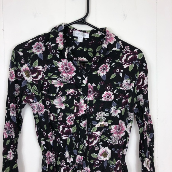 Magazine Floral Button Down Sz XS - Picture 3 of 10